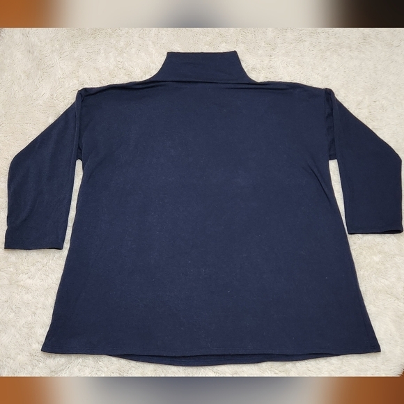EILEEN FISHER Cozy Brushed Terry Mock Neck Long Boxy Fit Pullover Top Sz XL - Picture 3 of 8